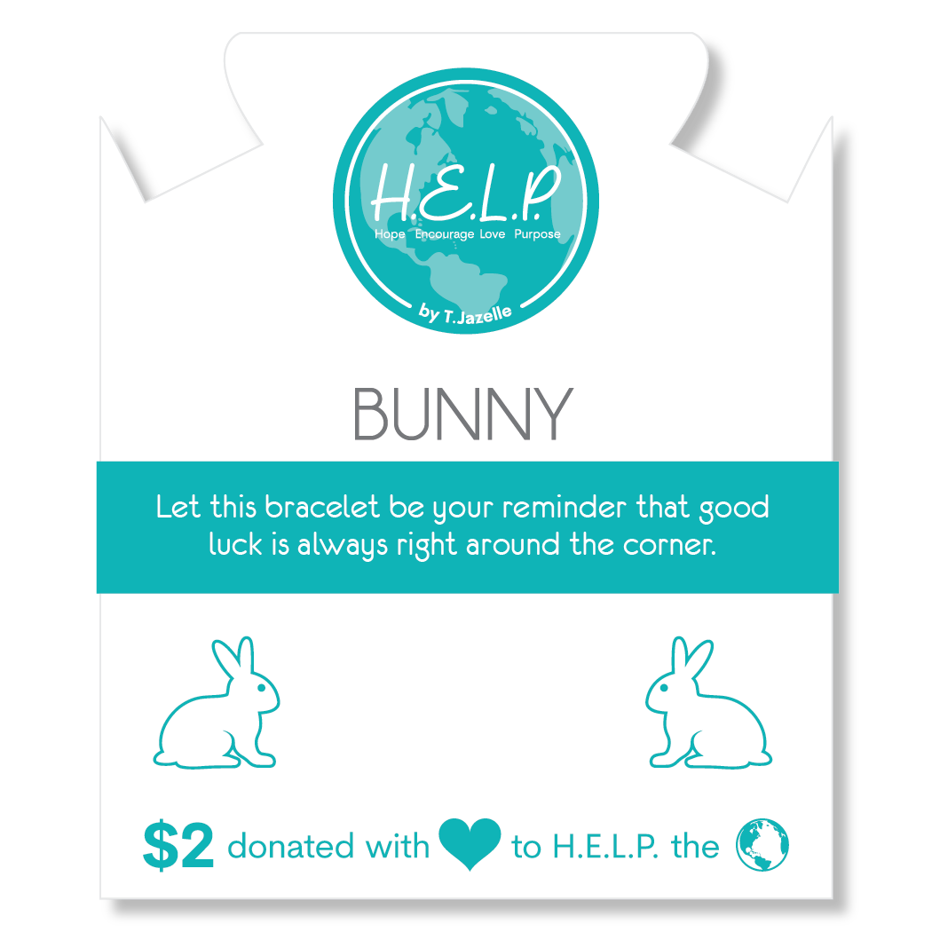 HELP by TJ Bunny Charm with Holiday Jade Charity Bracelet