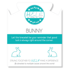 HELP by TJ Bunny Charm with Mountain Blue Jade Charity Bracelet