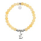 HELP by TJ Bunny Charm with Yellow Jade Charity Bracelet