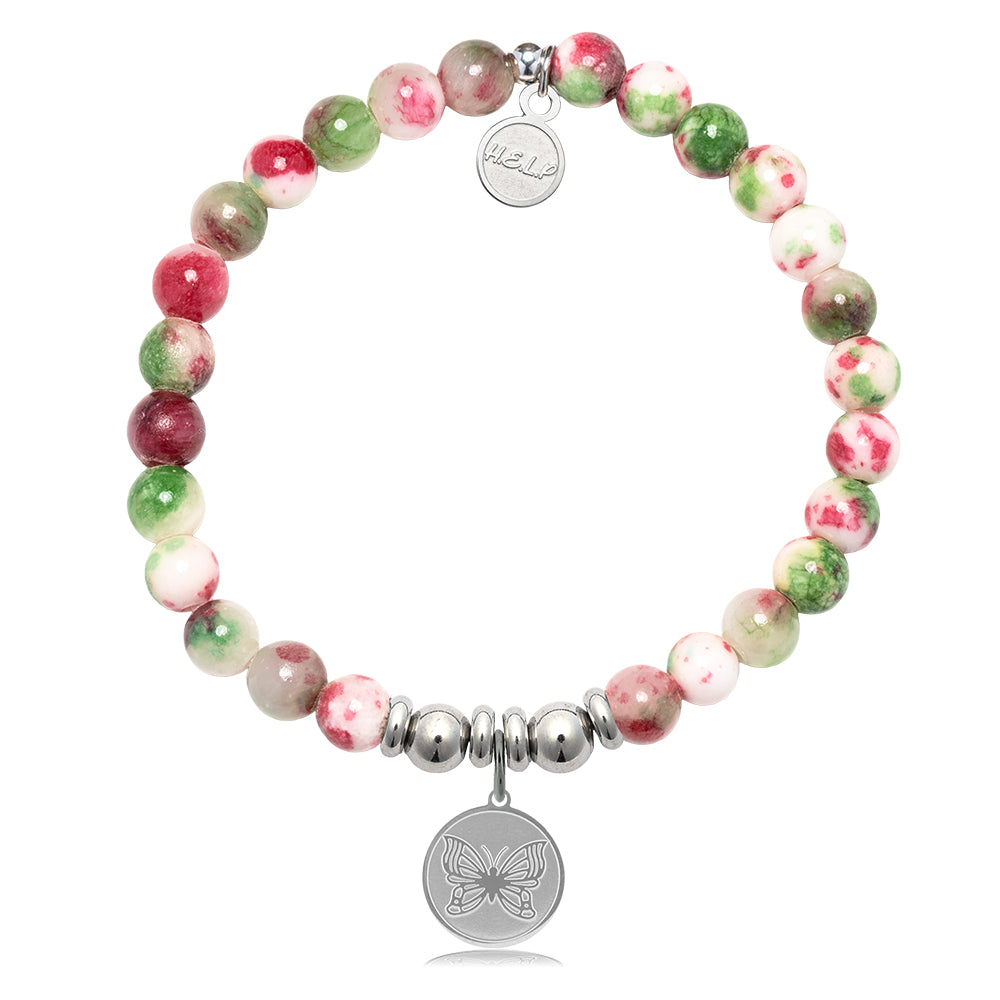 HELP by TJ Butterfly Charm with Holiday Jade Charity Bracelet