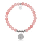 HELP by TJ Butterfly Charm with Pink Jade Charity Bracelet