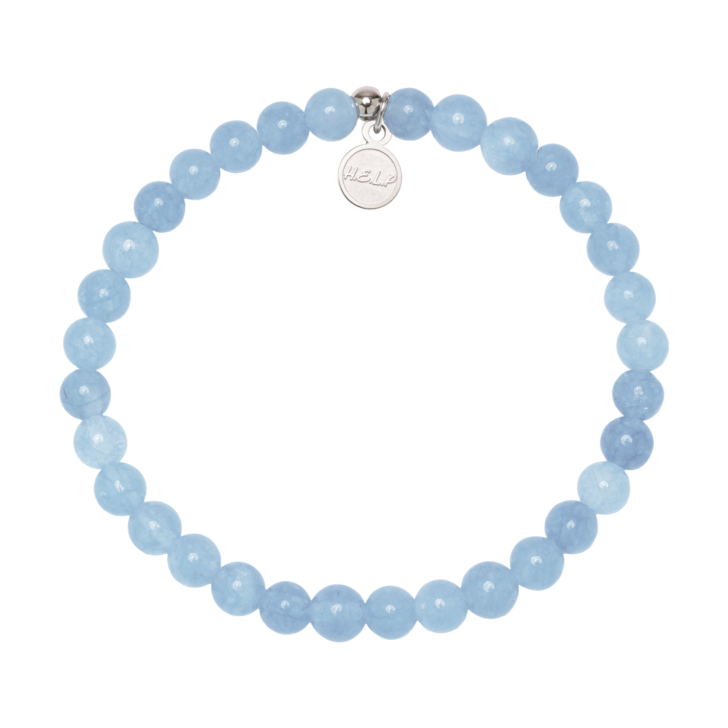 HELP by TJ Calm Stacker Bracelet with Light Blue Quartz Beads