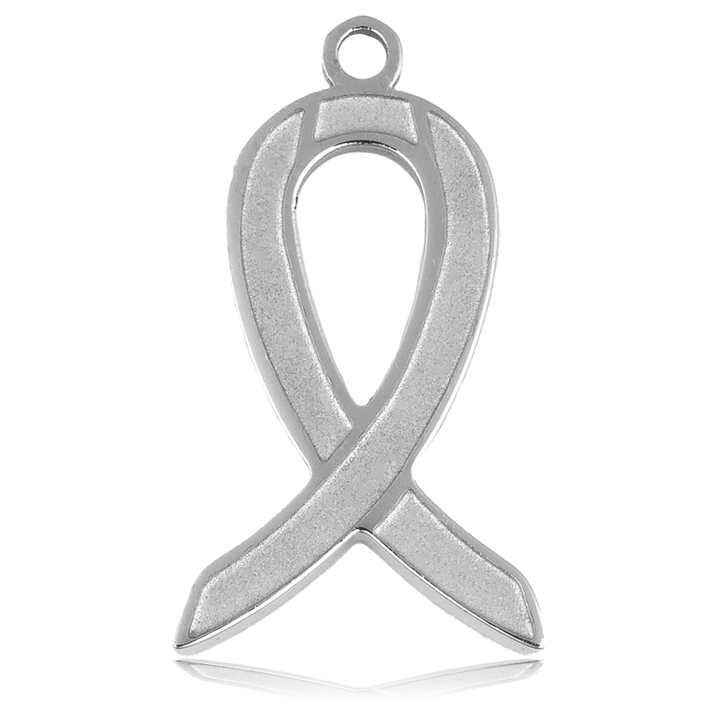HELP by TJ Cancer Ribbon Charm with Grey Opalescent Charity Bracelet