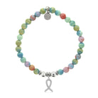 HELP by TJ Cancer Ribbon Charm with Pastel Jade Charity Bracelet