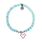 HELP by TJ Candy Cane Charm with Aqua Cats Eye Charity Bracelet