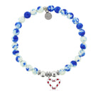 HELP by TJ Candy Cane Charm with Blue and White Jade Charity Bracelet