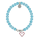 HELP by TJ Candy Cane Charm with Blue Glass Shimmer Charity Bracelet