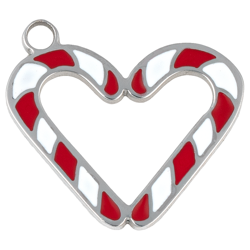 HELP by TJ Candy Cane Charm with Blue Glass Shimmer Charity Bracelet