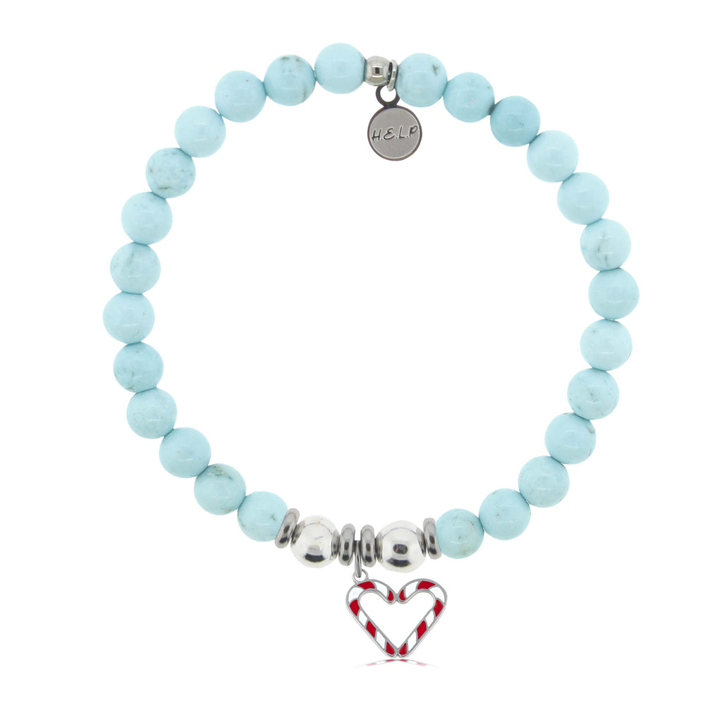 HELP by TJ Candy Cane Charm with Larimar Magnesite Charity Bracelet