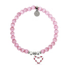 HELP by TJ Candy Cane Charm with Pink Cats Eye Charity Bracelet