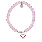 HELP by TJ Candy Cane Charm with Pink Glass Shimmer Charity Bracelet