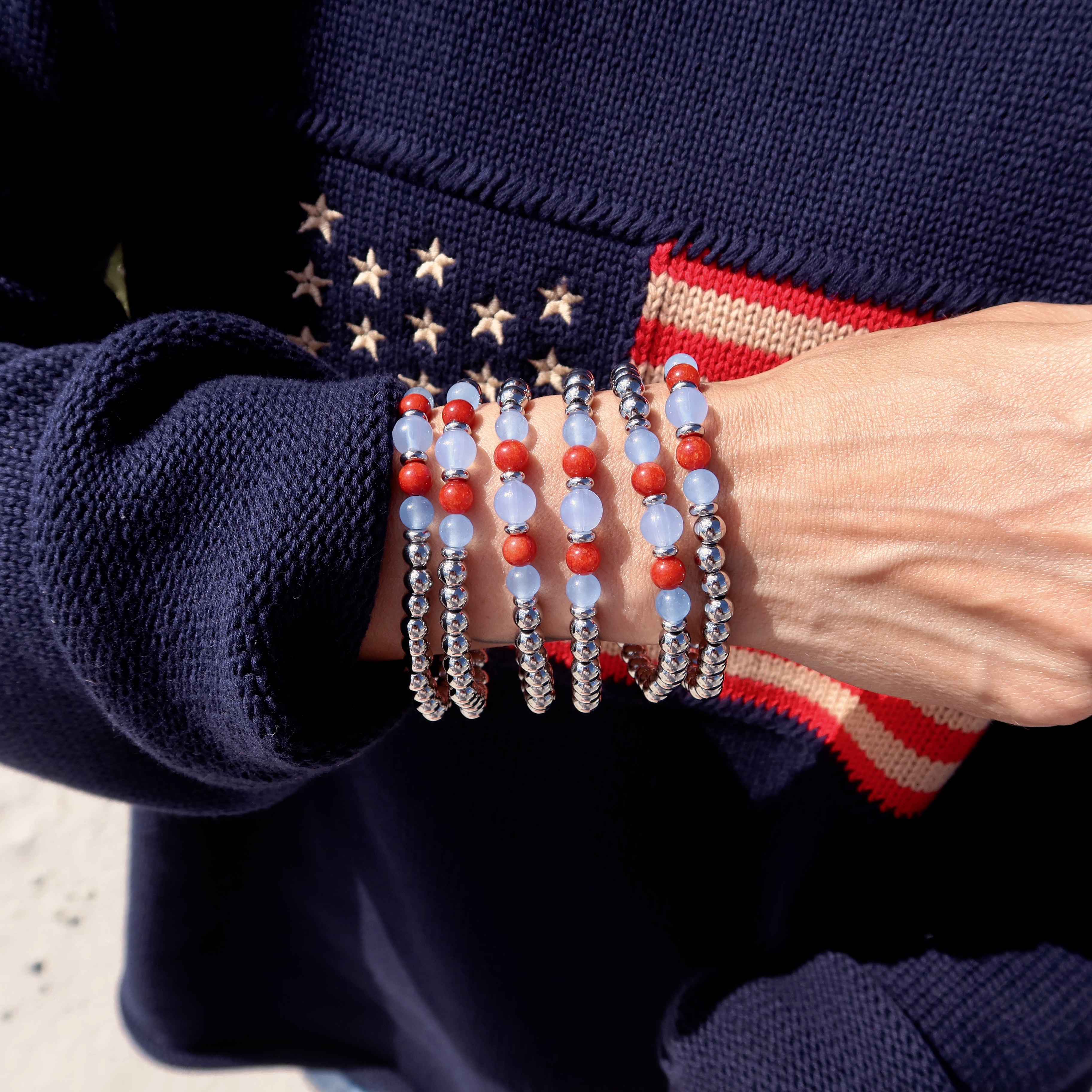 HELP by TJ Capeology x H.E.L.P. Ray of Hope Americana Stacker Charity Bracelet