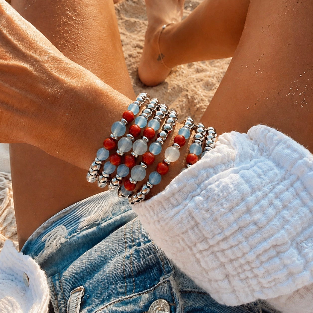 HELP by TJ Capeology x H.E.L.P. Ray of Hope Americana Stacker Charity Bracelet