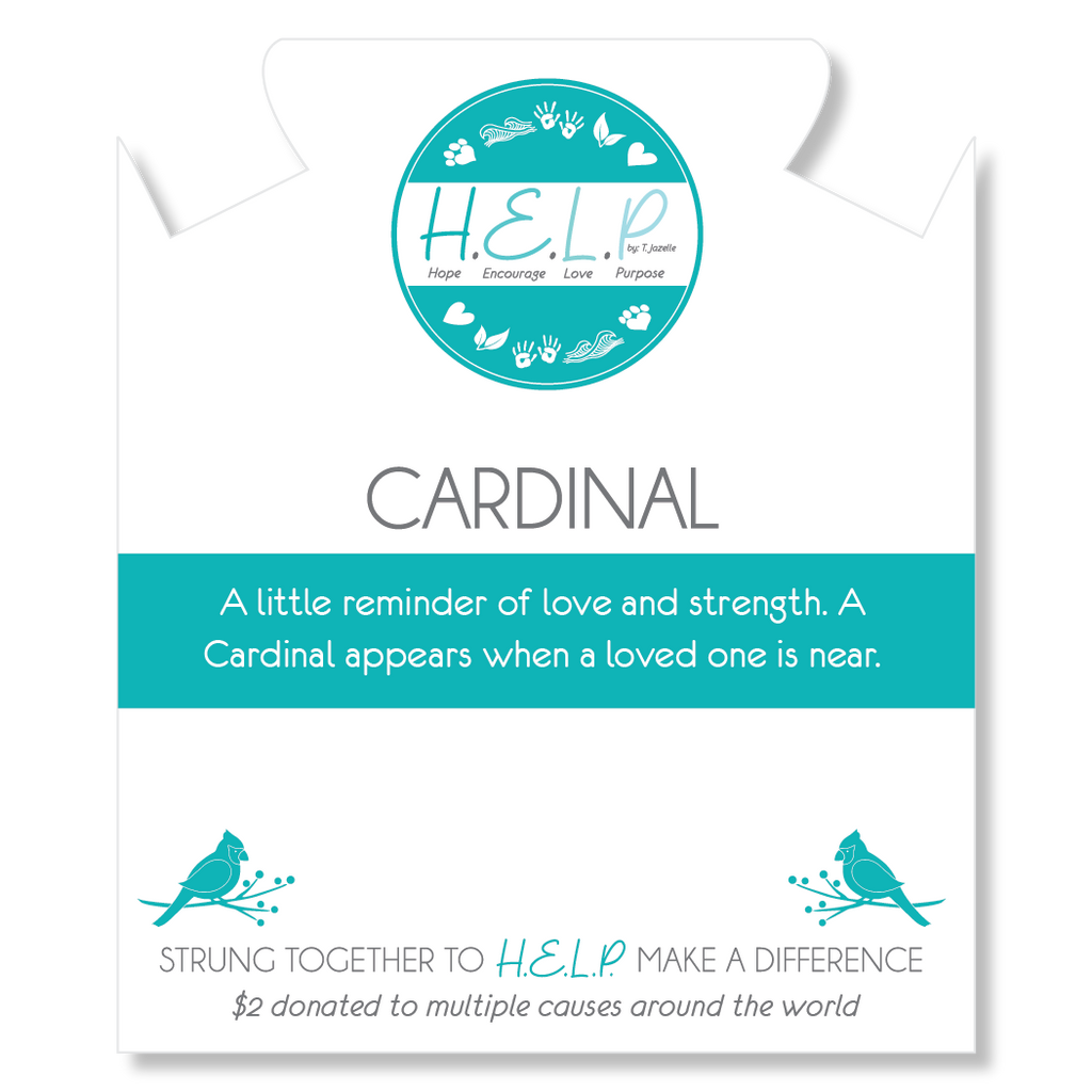 HELP by TJ Cardinal Charm with Blue Selenite Charity Bracelet