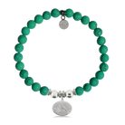 HELP by TJ Cardinal Charm with Green Howlite Charity Bracelet