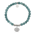 HELP by TJ Cardinal Charm with Mountain Blue Jade Charity Bracelet