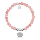 HELP by TJ Cardinal Charm with Pink Jade Charity Bracelet