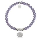 HELP by TJ Cardinal Charm with Purple Cats Eye Charity Bracelet