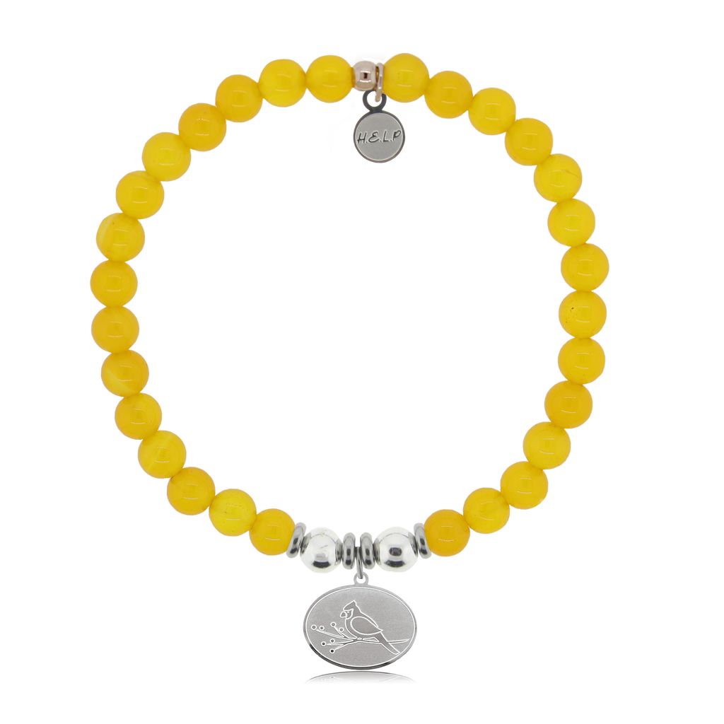 HELP by TJ Cardinal Charm with Yellow Agate Charity Bracelet