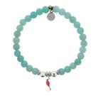 HELP by TJ Cardinal Enamel Charm with Baby Blue Quartz Charity Bracelet