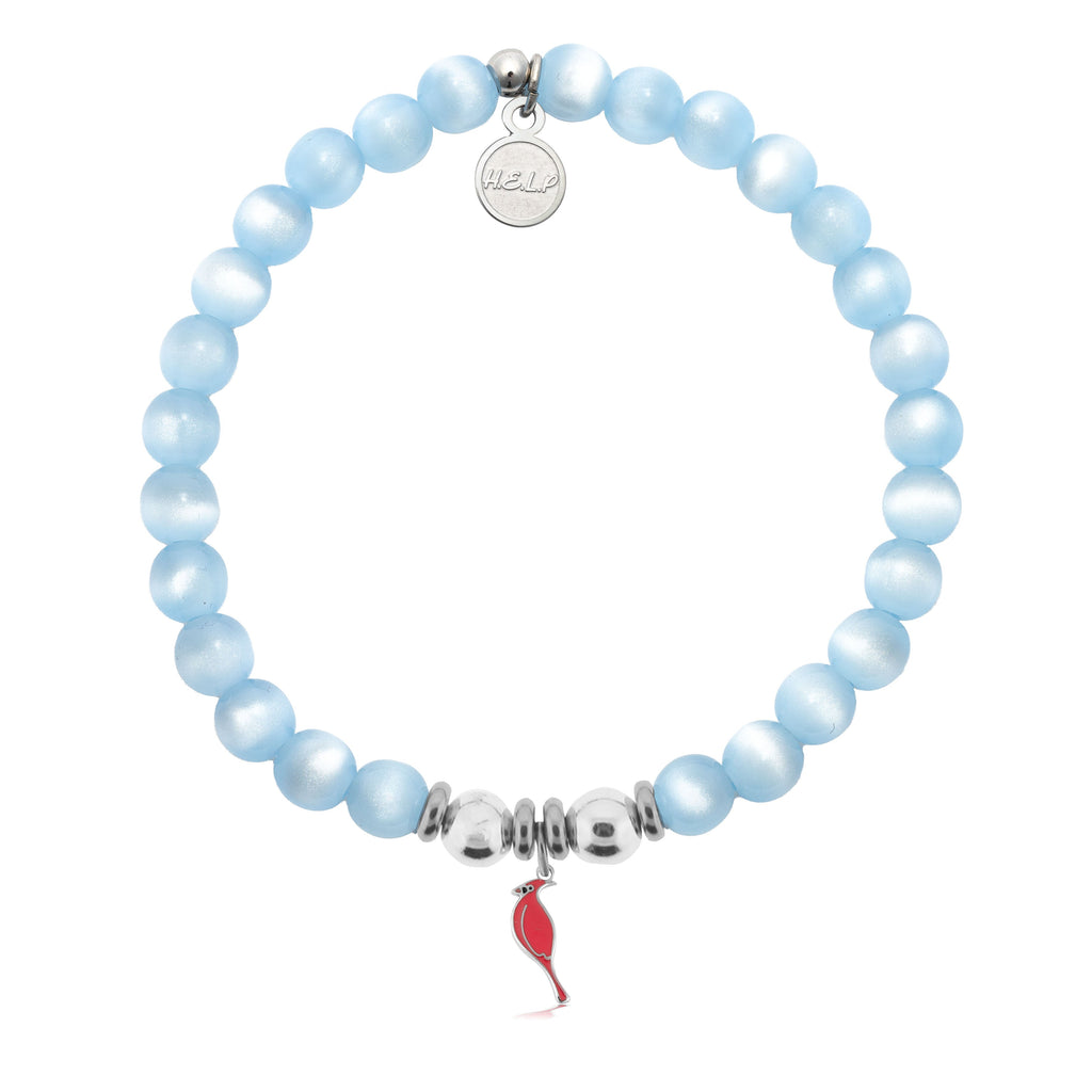 HELP by TJ Cardinal Enamel Charm with Blue Selenite Charity Bracelet