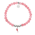 HELP by TJ Cardinal Enamel Charm with Cherry Jade Charity Bracelet