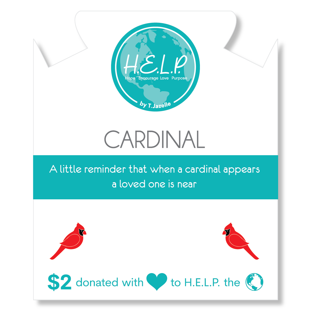 HELP by TJ Cardinal Enamel Charm with Holiday Jade Charity Bracelet