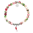 HELP by TJ Cardinal Enamel Charm with Holiday Jade Charity Bracelet