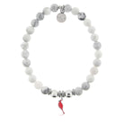 HELP by TJ Cardinal Enamel Charm with Howlite Charity Bracelet