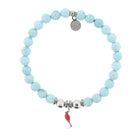 HELP by TJ Cardinal Enamel Charm with Larimar Magnesite Charity Bracelet