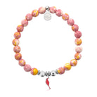 HELP by TJ Cardinal Enamel Charm with Lemonade Jade Charity Bracelet