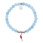 HELP by TJ Cardinal Enamel Charm with Light Blue Quartz Charity Bracelet