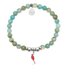 HELP by TJ Cardinal Enamel Charm with Multi Amazonite Charity Bracelet