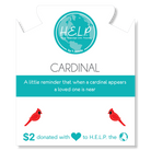 HELP by TJ Cardinal Enamel Charm with Purple Cats Eye Charity Bracelet