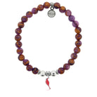 HELP by TJ Cardinal Enamel Charm with Purple Earth Quartz Charity Bracelet