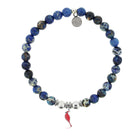 HELP by TJ Cardinal Enamel Charm with Royal Blue Jasper Charity Bracelet