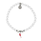 HELP by TJ Cardinal Enamel Charm with White Cats Eye Charity Bracelet