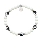 HELP by TJ Career Girl Charity Stacker: White Jade with Yin Yang Charity Bracelet