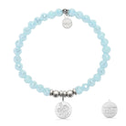 HELP by TJ Caregiver Charm with Aqua Crystal Charity Bracelet