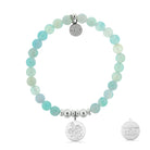 HELP by TJ Caregiver Charm with Light Blue Agate Charity Bracelet