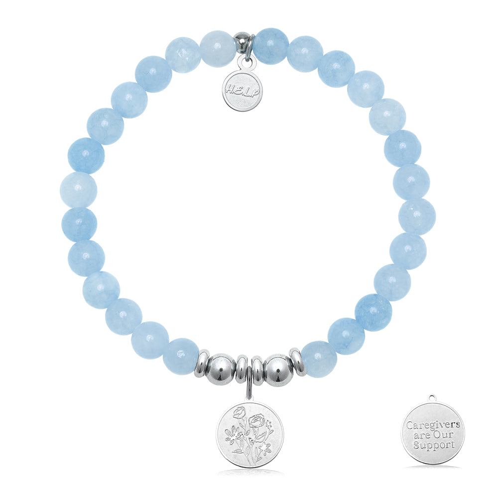 HELP by TJ Caregiver Charm with Light Blue Quartz Charity Bracelet