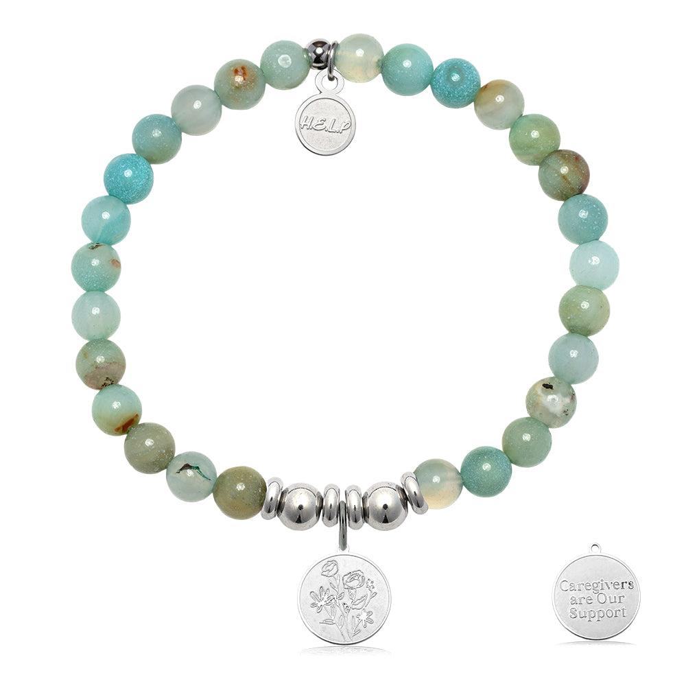 HELP by TJ Caregiver Charm with Multi Amazonite Charity Bracelet