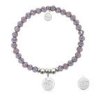 HELP by TJ Caregiver Charm with Purple Crystal Charity Bracelet