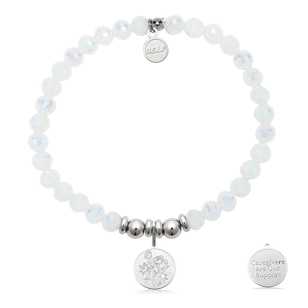 HELP by TJ Caregiver Charm with White Crystal Charity Bracelet