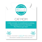 HELP by TJ Cat Mom Charm with Blue Glass Shimmer Charity Bracelet