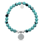 HELP by TJ Cat Mom Charm with Blue Zebra Jade Charity Bracelet