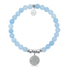 HELP by TJ Cat Mom Charm with Light Blue Quartz Charity Bracelet
