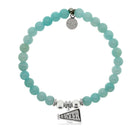 HELP by TJ Cheer Charm with Baby Blue Quartz Charity Bracelet