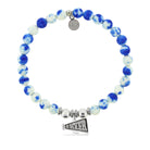 HELP by TJ Cheer Charm with Blue and White Jade Charity Bracelet