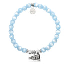 HELP by TJ Cheer Charm with Blue Selenite Charity Bracelet